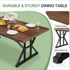 English Elm Woodgrain Walnut Look Bar Height Table with Hexagonal Base for Home Loft Dining T3971P450732