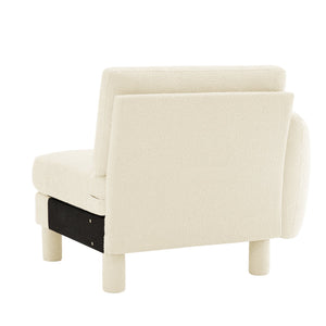 English Elm Lucas Boucle Polyester Three Seat Sofa with Curved Arms and Sculptural Modern Design W3041P337280
