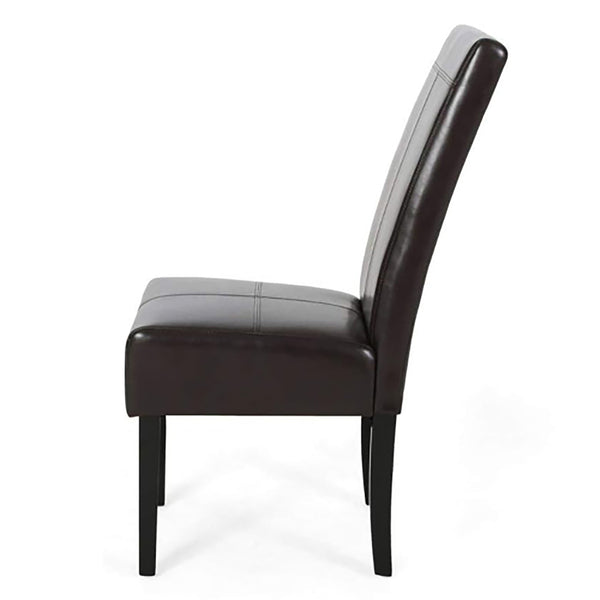English Elm Pertica Upholstered Dining Chairs with T-stitch Detail Set of Two Modern Wood Leg N769P368552Z