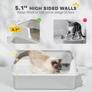 English Elm Pet Feeder Storage Cabinet with Raised Bowls Tempered Glass Door and White Mdf Build T3971P404497