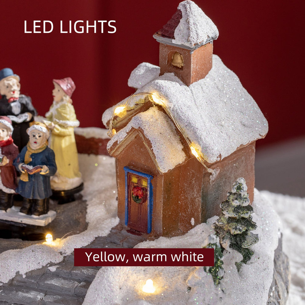 English Elm Homcom Animated Christmas Village With Led Lights - Enchanting Winter Scene For Holiday Decor W2225P249703