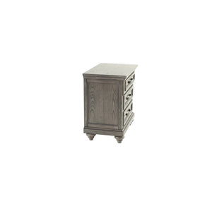 English Elm Contemporary Antique Gray Oak Nightstand with Spacious Drawers, Sturdy Modern Bedside Storage 29"H B011P210120