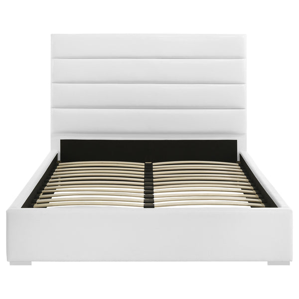 English Elm Talbot Cream Fabric Eastern King Platform Bed Tall Padded Headboard Modern Suite B062S01511