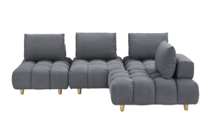 English Elm 120 Plush Teddy Sofa 120" Long Spacious 4-Seater with Solid Wood Frame, Spring Cushion Comfort Gray W1658S00071