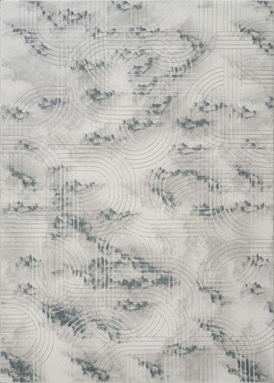 English Elm Geometrix Gray Area Rug 7'10" X 10'6" - Soft, Durable, Kid & Pet-Friendly, Modern Geometric Design B186P316813