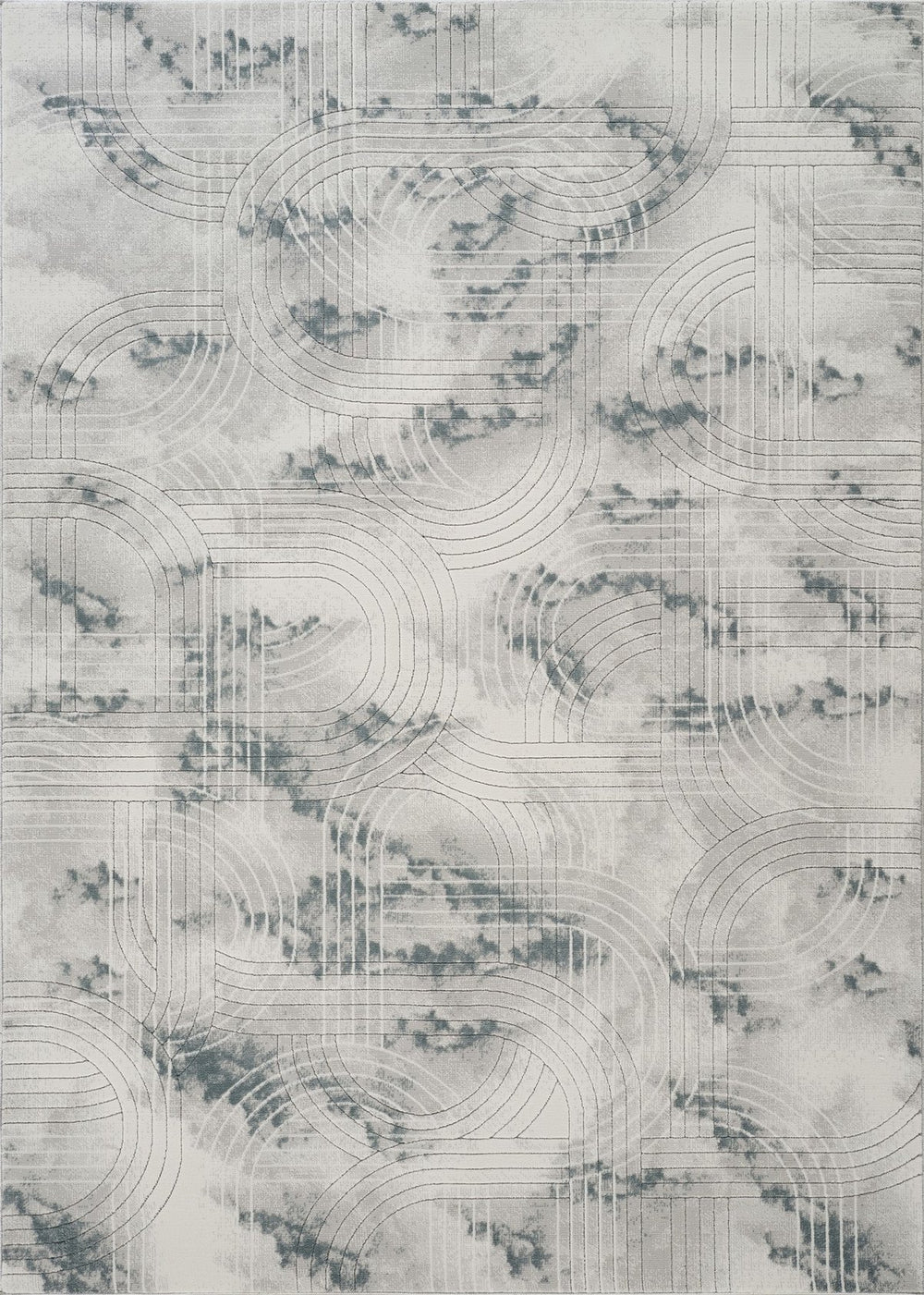 English Elm Geometrix Gray Area Rug 5'3" X 7'3" - Stylish, Durable, Stain-Resistant For High-Traffic Spaces B186P316814