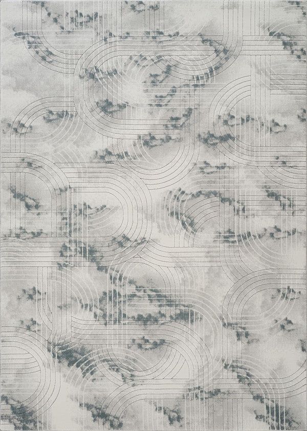 English Elm Geometrix Gray Area Rug 5'3" X 7'3" - Stylish, Durable, Stain-Resistant For High-Traffic Spaces B186P316814