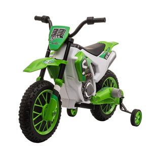 English Elm Aosom 12v Ride-on Dirt Bike for Kids with Training Wheels and Throttle Control W2225P200564