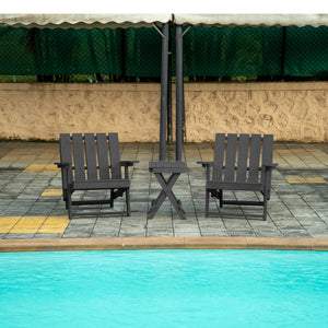 English Elm Riverstone Recycled Hdpe Folding Outdoor Bistro Table Weatherproof Patio Balcony Black B2745P409699