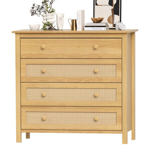 English Elm Sideboard Buffet Cabinet - Modern Wooden Console With 4 Drawers For Home, Kitchen & Living Room Decor T3623P380118-GIGA
