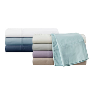JLA Home Madison Park - 200 Relaxed Cotton Percale Sheets — Breathable 200TC, Lightly Brushed, Hypoallergenic, Hotel-Quality Comfort 102 L x 90 W x 0.13H MP20-5390