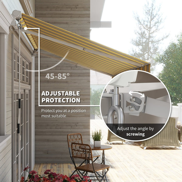 English Elm Outsunny 12' X 10' Retractable Awning – Stylish Sun Shade Shelter With Durable Uv-Resistant Fabric! W2225P217466-GIGA