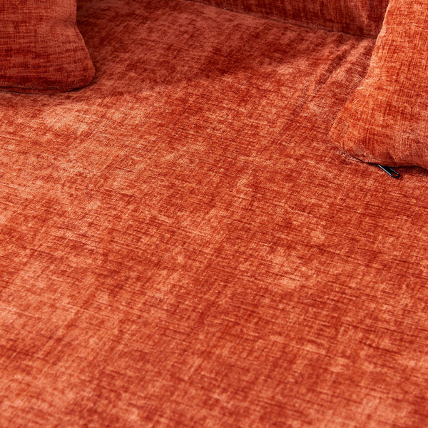 English Elm 111" L Shaped Cloud Sofa Plush Chenille Upholstered High Density Foam Apartment Living Room Orange W1669S00054