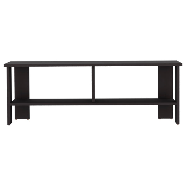 English Elm Kingsland Black TV Stand with 2 Open Shelves, Engineered Wood Media Console for Living Room Storage B092P286117