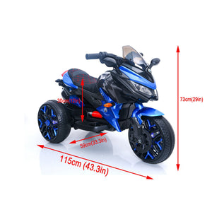 English Elm Kids Electric Three Wheel Motorcycle with Led Lit Wheels Pu Seat and Bluetooth Audio W1760P252040