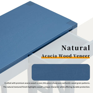 English Elm U_Style 60'' Acacia Veneer Console Table With X-Design, 4 Drawers & Open Shelf For Modern Living Spaces N711P289747V-GIGA