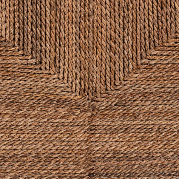 English Elm Round Handwoven Rattan Drum Side Table Organic Wicker Accent for Living or Sunroom B2750P467769