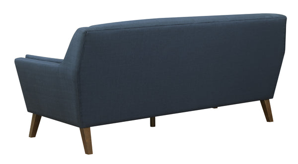 English Elm Wallace & Bay - Blue Mid-Century Sofa in Navy Peacock Fabric — 80" Wide, Easy-Care Upholstery, Stylish Comfort for Living Rooms B361P384453