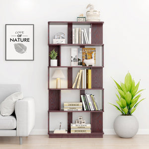 English Elm 31.5" Tall 5-tier Mdf Bookcase Slim Open Shelving Unit for Office Bedroom Living Room Ox Blood Red W2899P444162