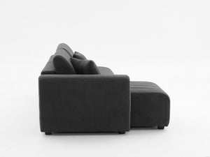 English Elm Scandinavian Channel Tufted L Shaped Sectional Sofa with Plush Foam Cushions B2730S00041