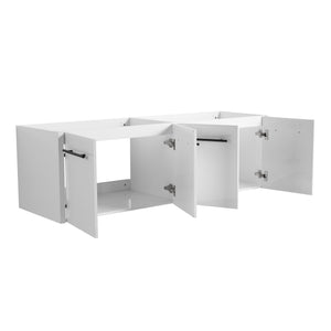 English Elm 60 Inch Wall-mounted Bathroom Vanity Cabinet with Soft-Close Doors, Eco Plywood, Scratch & Water-Resistant Finish Glossy White W999P208036