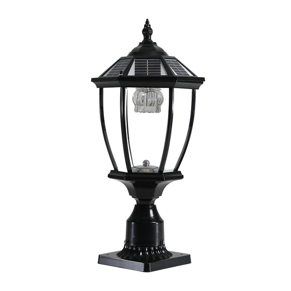 English Elm 20"(H) Black Solar Powered Led Lantern - Vintage Outdoor Garden Light For Pathways, Patios & Yards W2312P374771