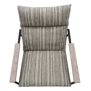 JLA Home Chapel Hill - Accent Chair Chapel Hill Monte High-Back Tufted Nordic Accent with Wood Arms, Durable Steel Frame, Cozy Comfort Stripe/Multi CH100-0011