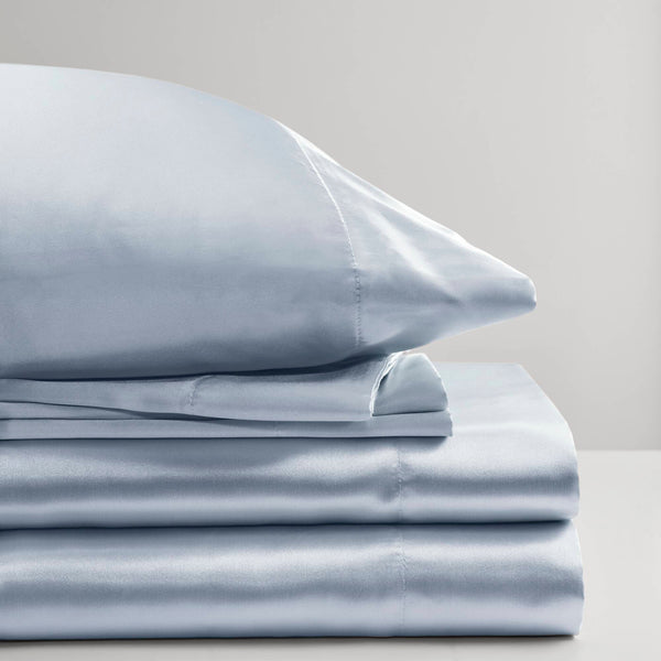 English Elm 6 Luxury King Satin Sheet Set Blue – 6-Piece 100% Polyester 90g Soft Wrinkle-Resistant Bedding Pack B035P319702