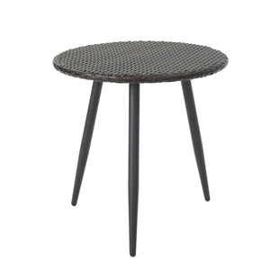 English Elm Christopher Knight Home® - KENNETH Brown Multi 3-Pc Chat Set – PE Rattan Bistro Outdoor Patio Seating with Waterproof Cushions and Iron Frame (Compact) 61209.00MBN