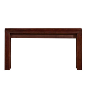 English Elm Fluted Counter Height Dining Set Narrow Bar Console with Upholstered Stool Retro Wood Cherry W1202P330886