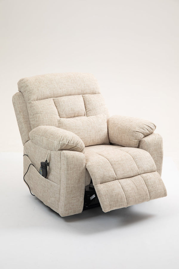 English Elm Old Oversized Electric Lift Chair With Dual Motors, Heating, Massage, And 180° Recline For Comfort W547S00053