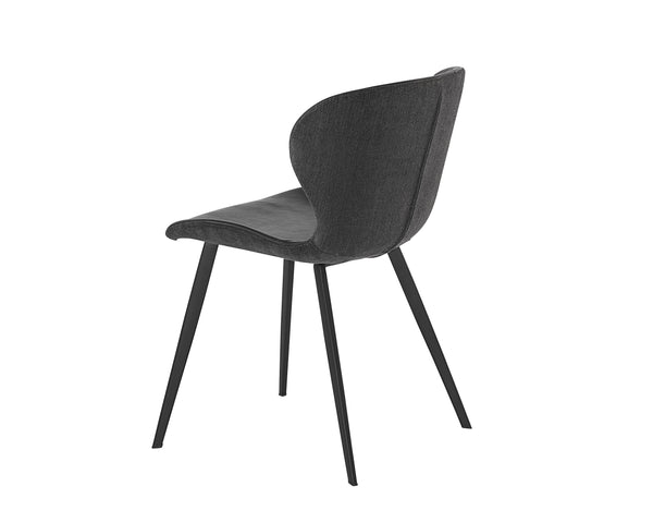 Sunpan Arabella Modern Dining Chair with Clamshell Tufting, Black Steel Legs, Stylish Comfort and Durability Bravo Portabella / Polo Club Kohl Grey