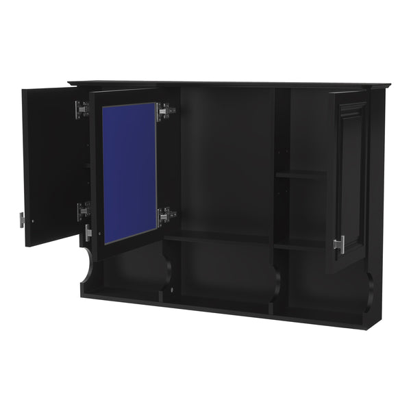 English Elm 3-in-1 Wall Mounted Bathroom Medicine Cabinet with Soft Close Mirror and Towel Bar Black N710P358620B
