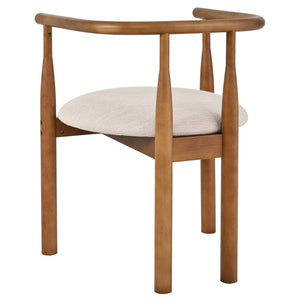 English Elm Modern Rubberwood Dining Chairs with Cushioned Seats Mid Century Style Set of 2 N762P388943W