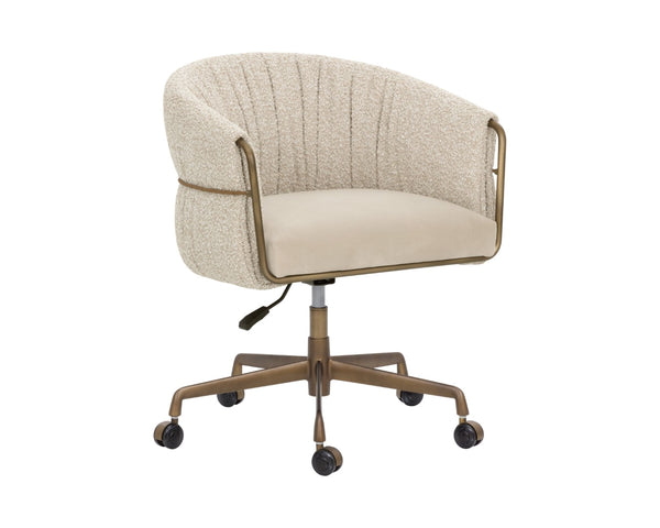 Sunpan OLMA Office Chair - Comfort and Style with Two-Tone Upholstery in Meg Taupe & Santa Cruz Oatmeal 112388