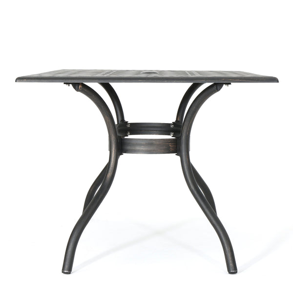 English Elm Christopher Knight Home® - AUSTIN 68" Rectangle Table - Cast Aluminum Copper Patio Dining Table with Weave Top & Flared Legs for Outdoor Entertaining 60097.00SCOP