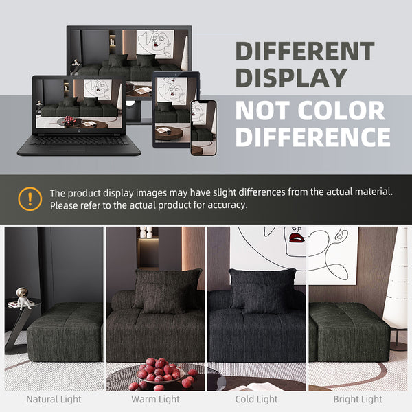 English Elm Modern Oversized Modular Sectional Sofa Set With Chenille Fabric, No Assembly, 4 Plush Pillows Included W1885S00062