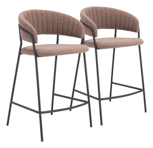 Josephine Counter Stool - Set of 2 Brown 109672 Zuo Modern