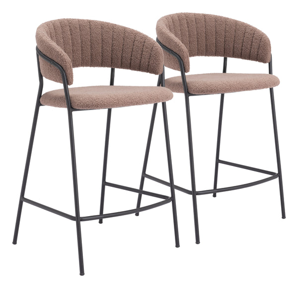Josephine Counter Stool - Set of 2 Brown 109672 Zuo Modern