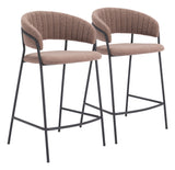 Josephine Counter Stool - Set of 2 Brown 109672 Zuo Modern