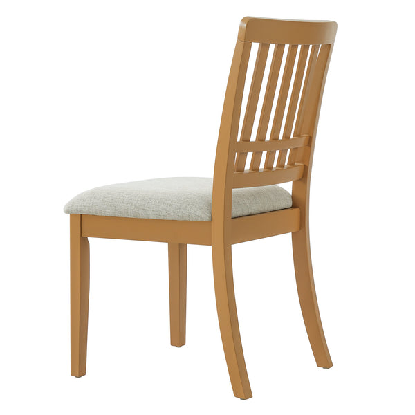 English Elm 3-piece Folding Round Dining Set with Upholstered Chairs for Compact Apartment Spaces Light Brown N752S000618A