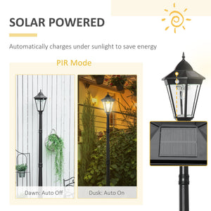 English Elm Outsunny Solar Vintage Lamp Post Waterproof Aluminum Pathway Garden Light 8 Ft W2225P174554