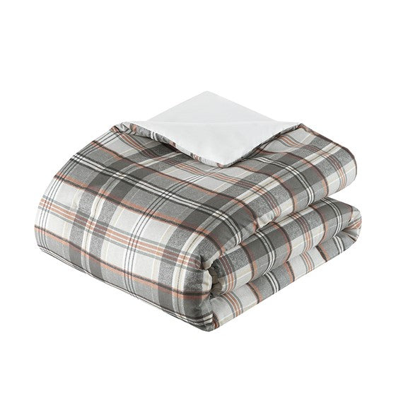 English Elm Twin/Twin Plaid Comforter Set with Anti-Microbial Microfiber, Sham & Decorative Pillows, Cozy Durable B035P203244