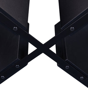 English Elm Round 43-Inch Faux Marble Dining Table for 4 — Mid-Century Modern Cafe Style, 350lb Capacity, Easy Assembly White+Black N752P245707K