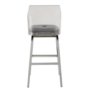 Homelegance By Top-Line Darrion Velvet Bar Height Swivel Stools (Set of 2) Blue Metal