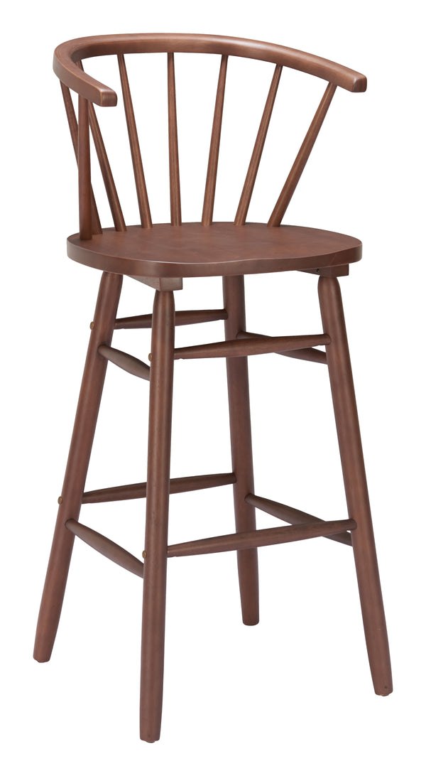 Zuo Modern Stenger Barstool Set Of 2 - Modern Rubberwood Design With Comfort For Your Stylish Space Walnut Rubberwood 110523-zuo-modern