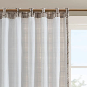 English Elm 1 Pcs Insulated Plaid Curtain Panel 50X108" With Fleece Lining For Cozy Energy Efficiency In Brown B035P319833