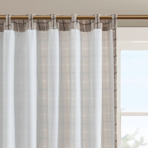 English Elm 1 Pcs Insulated Plaid Curtain Panel 50X108" With Fleece Lining For Cozy Energy Efficiency In Brown B035P319833