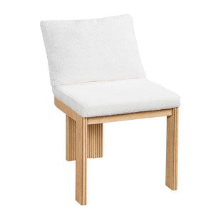 English Elm Indoor Boucle Upholstered Dining Chairs Rubberwood Frame Set of 2 for Modern Spaces N779P379862B