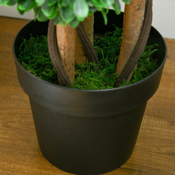 English Elm HOMCOM 3-Ball Boxwood Topiary Tree 43.25" with Pot - Realistic UV-Safe Faux Plant for Home & Patio W2225P217287